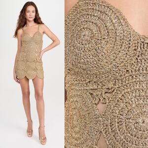 Simon Miller Metallic Crochet Mini Dress